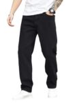 KOTTY Men’s Solid Regular Fit Mid Distressed Fashionable Trendy Denim Jeans(Black,34)