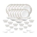 La Opala Novo Opalware Dinner Set, 35 Pcs for Family of 6, Spring Meadows