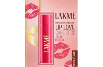 Lakme Lip Love Care Stick Cherry, with 10% Vitamin E Complex, nourished with Shea & Cocoa Butter and enriched with Almond & Jojoba Oil for 24hr moisturization in just 1 swipe, with SPF 15, 4.5g