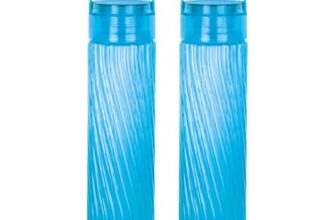 Attro O2 Spring 1000ml Water Bottle with Easy to Carry Handle Leak-proof BPA Free Plastic Material- Set of 2 Blue
