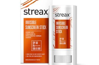 Streax Sunscreen Stick SPF 60 PA++++,20 g|Broad-Spectrum UV Care|Hyaluronic Acid & Ceramides Serum complex |Non-Greasy & No White Cast|Travel-Friendly & Fuss-Free Application