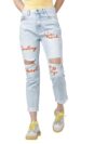 Tokyo Talkies Women Blue Boyfriend Fit Mid-Rise Mildly Distressed Jeans