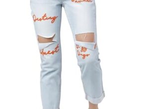 Tokyo Talkies Women Blue Boyfriend Fit Mid-Rise Mildly Distressed Jeans