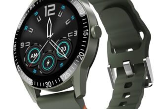 Fire-Boltt Talk Round Smart Watch 1.39″ TFT Display with Bluetooth Calling, Dual Button, Voice Assistance, SPO₂ & Heart Rate Monitor, 120+ Sports Modes, Smartwatch for Men & Women – Green