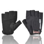 USI UNIVERSAL 733A Ambush Fitness Gym Gloves, Workout Powerlifting Gloves, Leather Polyester, Elastane Neoprene, Foam Construction, Suede Leather Palm (Small, Black)