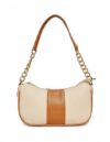 Primora Impex Colorblocked Shoulder Bag for Women with Adjustable & Detachable Sling Strap | Stylish Crossbody & Shoulder Purse | Lightweight Daily Use Handbag for Office, Travel & Casual | Camel