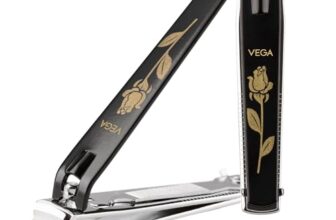 Vega Large Nail Clipper 1 Piece with Anti-Slip Grip for Men & Women | Stainless Steel Nail Trimmer for Fingernails & Toenails | Nail Cutter | Professional Manicure Pedicure Kit Tool, (LNC-03)