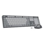 Zebronics Wireless Keyboard & Mouse Combo, 104 UV-Printed Keys, ₹ Key, 12 Multimedia Keys, Retractable Stand, 4 Button Mouse, 1600 DPI, High Precision, USB Nano Receiver (Companion 304, Grey)