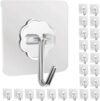 UCRAVO Wall Hooks for Hanging Strong Sticker Sticky Heavy Duty Home Kitchen Bathroom Key Frame Holders (Pack of 20)