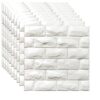 Peel and Stick PVC Slat Wall Panel 3D Wallpaper White Faux Foam Self-Adhesive Wallpaper 3D Wall Panel for Walls & Ceilings