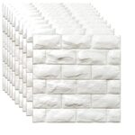 Peel and Stick PVC Slat Wall Panel 3D Wallpaper White Faux Foam Self-Adhesive Wallpaper 3D Wall Panel for Walls & Ceilings