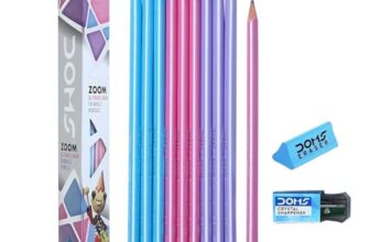 Doms Zoom Ultimate Dark Pencil Box Pack | Triangular Shape For Easy Holding & Comfort | Free Eraser & Sharpner With Each Box | Dark & Neat Handwriting | Pack Of 50 Pencils, Ink black