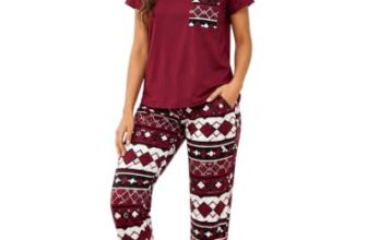 LITZO Womens Night Suit || Printed Round Neck Short Sleeve Nightsuit Set | Pajama Set | Casual Night Dress for Women (L-25-2XL) Red