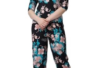 POPWINGS Casual Printed Top and Joggers Set for Women || Stylish Summer Co-Ords Set for Women || Round-Neck Top and Joggers Combo Set for Women