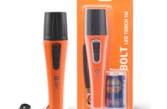 Orient Electric Bolt LED Torch Light | Orange & Black, Pack of 3