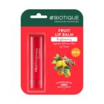 Biotique Fruit Whitening/Brightening Lip Balm | Hydrated and Nourishing Lips| Visibly Lighter Lips | Evens Out Lip Tone | De-pigmentation Balm |100% Botanical Extracts| All Skin Types | 4G
