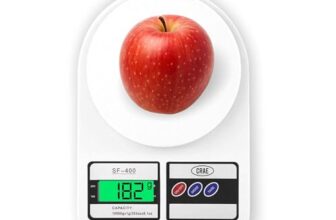 CRAE SF-400 Digital Kitchen Weighing Scale | 10Kg x 1g Precision | 1 year (6+6 months) warranty | Food Scale with LCD Display for Cooking, Baking, Meal Prep & Healthy Diet | (White)