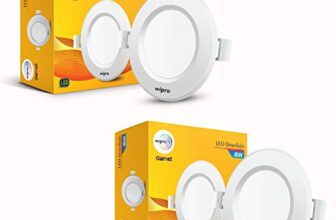 Wipro Garnet 8W Round Downlight Junction Box | Blue | Glare-Free Design | Recessed Downlighter for False Ceiling | Cutout ∼ 3 inch | Pack of 2