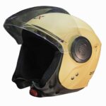Cortex ISI & DOT Certified Zion Half Face Helmet S Size for Men & Women with Scratch Resistant Polycarbonate Visor, Hard ABS Shell Helmet | Clear Visor, Lightweight, Khaki