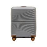 Police Origine Cabin Trolley | 65L Capacity TSA Lock 8 Smooth 360° Spinner Wheels Telescopic Handle PP Hard Shell | Lightweight 20″ Cabin Luggage for Travel & Weekend Trips (Beige/TAN) (Grey/Tan)
