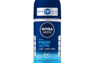 NIVEA MEN Fresh Active 50ml Deo Underarm Roll On | With Fresh Ocean Extracts Scent| 72 H Freshness| 0% Alcohol | Dermatologically Approved & Paraben Free Formula