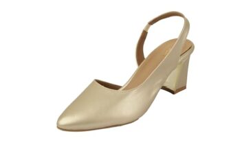 Mochi Women’s Gold Block Heel UK/7 EU/40(31-1047)