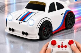 GRAPHENE Smart Sensor RC White Drift Car for Kids 2.4GHz Remote Control Racing Car with Follow Me Mode Escape Mode LED Lights Sound Effects Rechargeable Toy Vehicle for Boys & Girls