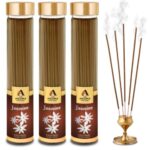 The Aroma Factory Organic Jasmine Agarbatti for Pooja,100% Herbal Fragrance Agarbathi, 0% Sulphates (Bottle Pack of 3x100g)