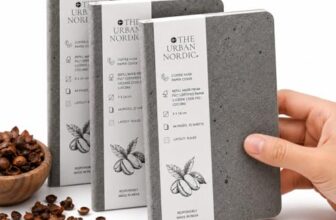 The Urban Nordic Pocket Notebook A6 | Mini Notebook for Office, Travel & Daily Notes | Coffee Husk Paper Cover | FSC Recycled Pages | Small Notepad (3, Charcoal Grey)
