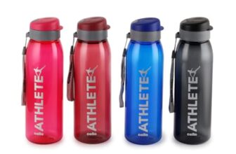 CELLO Athlete Water Bottles Set of 4 Pcs For Daily Use, 800 ml Each Multicolor | Stylish & Unbreakable BPA-Free Leakproof Refrigerator Safe Flip Top Lid Water Bottle For School, Office & Travel