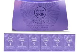 Streax Professional Anti Ageing Facial Kit for Wrinkle Reduction, Firming & Youthful Glow, Reduces Fine Lines, Boosts Collagen, 6 Step Professional Salon-Like Mini Facial Kit at Home (30g + 15ml)