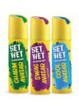 Set Wet Cool, Charm & Swag Avatar Deodorant & Body Spray Perfume For Men,Pack of 3,180 ml Each