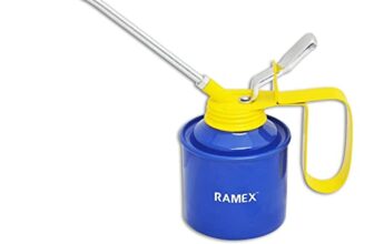 Ramex Oil Can, Oil Can for Vehicles, Multipurpose Metal Oil Can, Oil Can Pump Oiler with Fixed Spout, for All Lubrication Need of Car, Bikes, Machines and Industrial Use -1/2 Pint Capacity