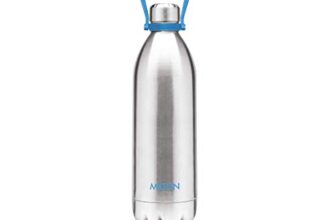 Milton Duo DLX 2000 Thermosteel Bottle, 1860 ml Water Bottles, 24 Hours Hot and Cold, Easy to Carry, Easy Grip, Rust Proof, Tea, Coffee, Office, Travel Bottle, Silver