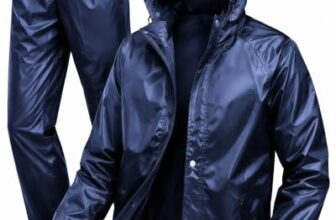 Mens Raincoat Suit with Pant Set Luxova Series | Waterproof Lightweight Breathable Rain Wear | Waterproof Zipper Raincoat for men waterproof (IN, Alpha, 2XL, Evorique Blue)