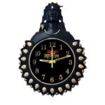 Fm craft Mahakal Lord Shiva Decorative Wall Clock | Spiritual Shiv Ji Analog Quartz Timepiece | Antique Black & Gold Finish |Wall Décor for Living Room, Pooja Room, Office & Housewarming Gift