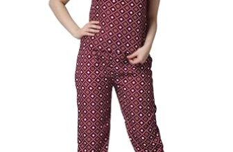 POPWINGS Casual Printed Top and Joggers Co-Ord Set for Women || Stylish Summer Co-Ords Set for Women || Round-Neck Top and Joggers Combo Set for Women