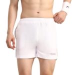 HEAD HPS-1115 Badminton Shorts for Mens | Material: NS Lycra | Size: 2X-Large | Color: White