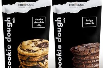 Cocosutra Cookie Dough Mix Combo Pack | Chunky Chocolate Chip & Fudgy Brownie | Makes 24 Cookies | Instant Baking Mix | Made with Natural Ingredients | Easy 3-Step Recipe – Whisk, Scoop & Bake | 2 x 220g (440g)