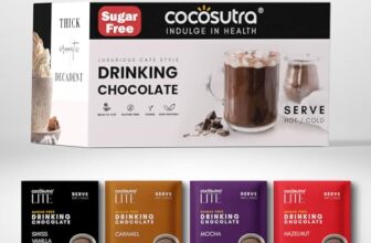 COCOSUTRA Sugar-Free Drinking Chocolate Mix | 20 Single-Serve Sachets (20g Each) | 4 Flavours x 5 Sachets Each – Swiss Vanilla, Mocha, Caramel & Hazelnut | Zero Sugar | Low Carb | Sweetened with Stevia & Erythritol | Gluten Free & Vegan | Enjoy Hot or Cold | 400g
