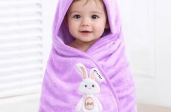 MAXOSHINE Microfiber Kids Bath Towels Quick Dry Super Absorbent Super Soft Bath Towel for Babies Toddler-Baby Towel for Boys and Girls (1, Purple)