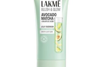 LAKME Blush & Glow, Jelly Face Wash, 150 g, for Hydrated and Comfortable Skin, with Avocado Matcha & Salicylic Acid