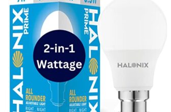 Halonix 2 in 1 All Rounder 9W,0.5W B22D Led Bulb Cool White & Off White,Pack of 1, Multi Wattage with Adjustable led Light