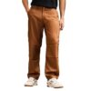 CAHOOT Men Parachute Chino Trousers | Mid-Rise, Side-Elasticaed Stretch | Button, Straight Hem | Solid Twill | Woven Fabric for Casual & Street Wear | Russet Brown