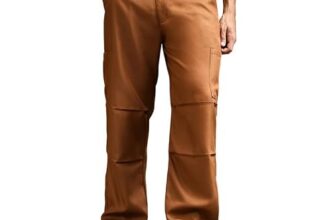CAHOOT Men Parachute Chino Trousers | Mid-Rise, Side-Elasticaed Stretch | Button, Straight Hem | Solid Twill | Woven Fabric for Casual & Street Wear | Russet Brown