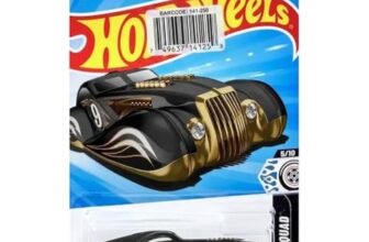 Pampam Toys Screamliner, Black and Gold Custom Hot Rod Toy Car, Vintage Style with Racing Number 9