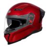 STUDDS Helios ISI and DOT Certified Full Face Helmet with Antifog 100 Lens, Sporty Spoiler (Cherry RED – M)