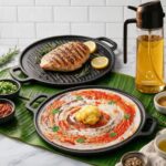HomeWiz 2-in-1 Cast Iron Non Stick Tawa & Grill Pan 30 cm | Free Oil Dispenser 500ml | Pre-Seasoned Cast Iron Tawa For Roti & Dosa | Cast Iron Grill Pan For Fish & Steak|Works on Induction & Gas Stove