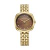 Titan Aura Phase Quartz Analog Brown Dial Golden Stainless Steel Strap Watch for Women-95241YM01