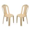 Nilkamal Plastic Chair for Living room |Set of 2 | 3 Year Warranty | For Home, Living Room, Outdoor | Marble Beige Colour | CHR4002